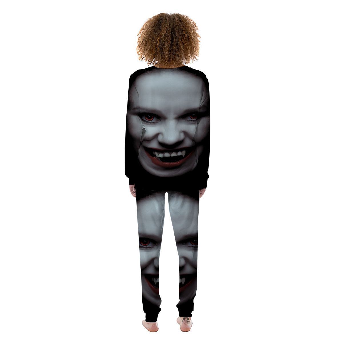 Vampire Girl Halloween Print Women's Pajamas-grizzshop