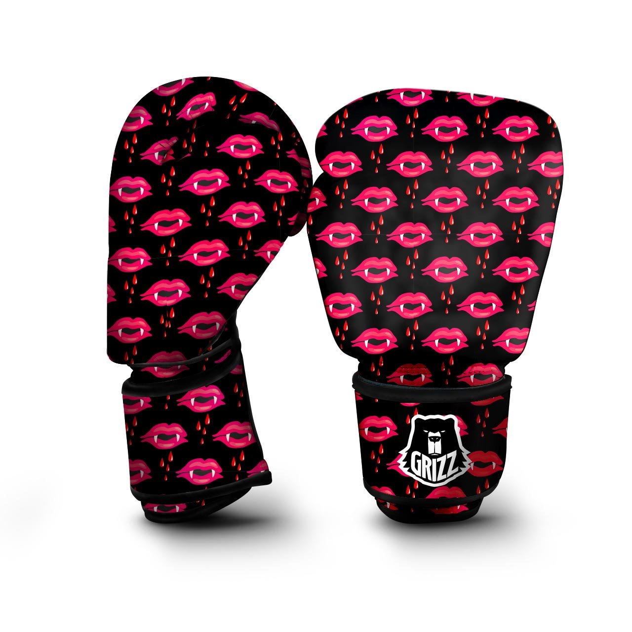 Vampire Lips Red Halloween Print Pattern Boxing Gloves-grizzshop