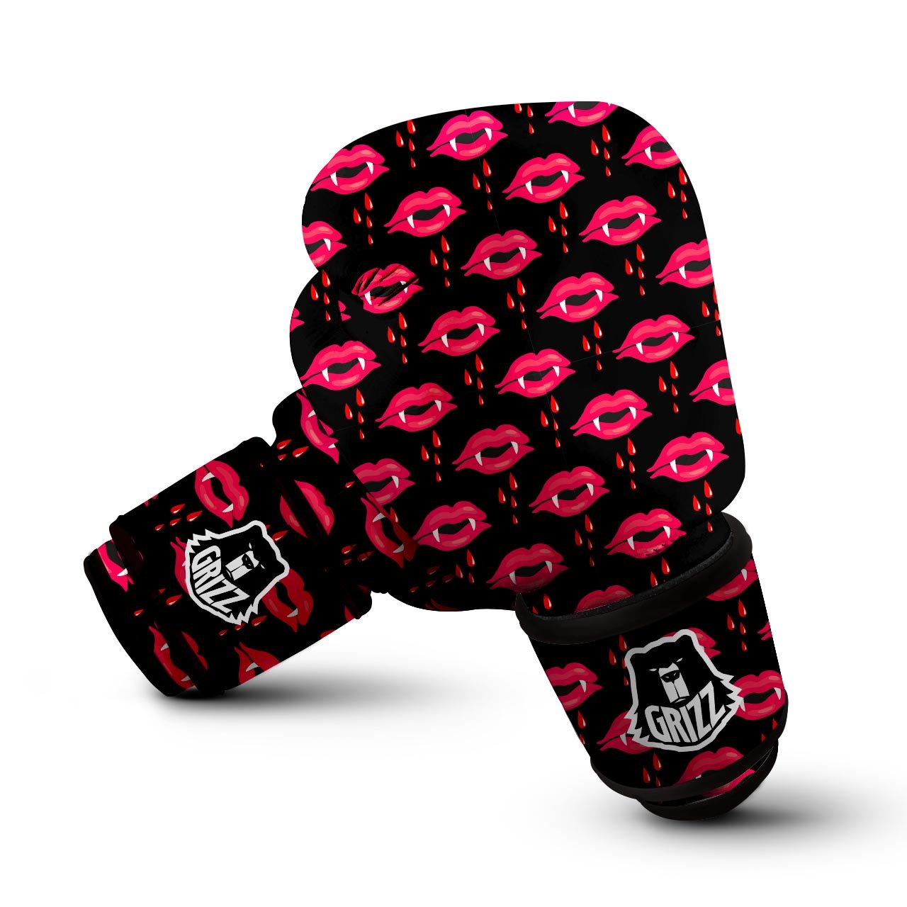 Vampire Lips Red Halloween Print Pattern Boxing Gloves-grizzshop