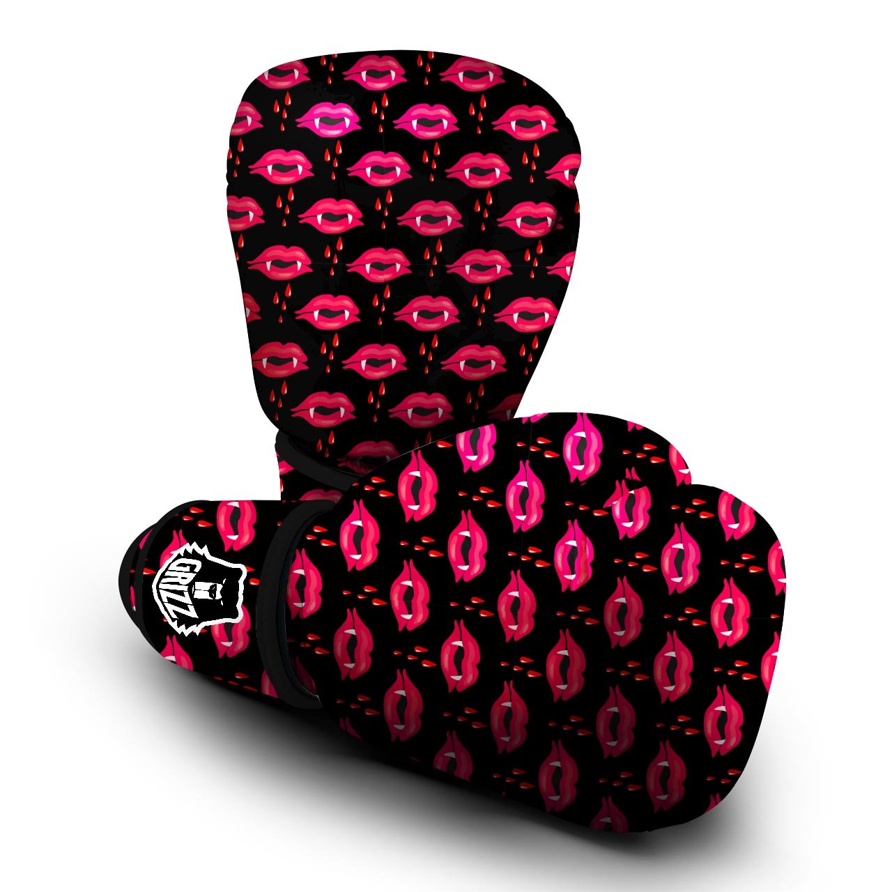 Vampire Lips Red Halloween Print Pattern Boxing Gloves-grizzshop