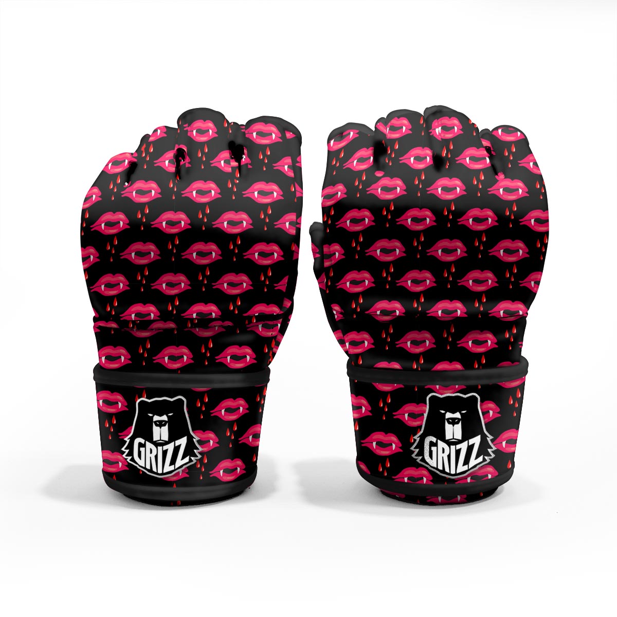 Vampire Lips Red Halloween Print Pattern Muay Thai Boxing Shorts