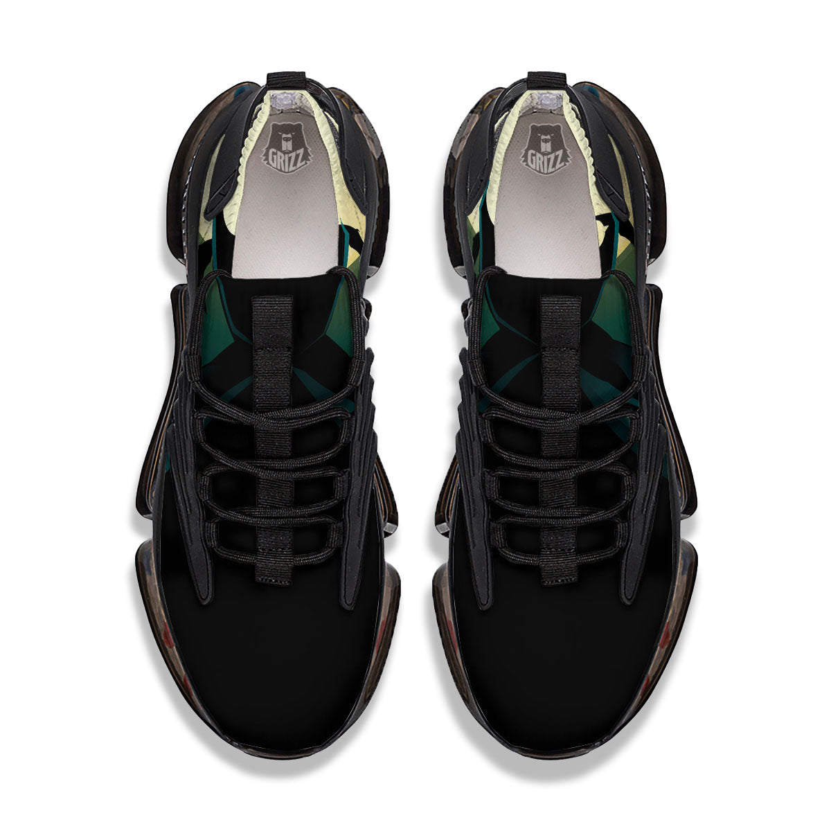 Vampire Silhouette Halloween Print Black Gym Shoes-grizzshop