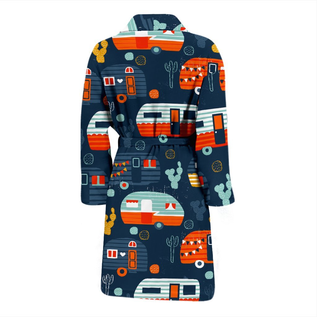 Van Camper Pattern Print Men Long Robe-grizzshop
