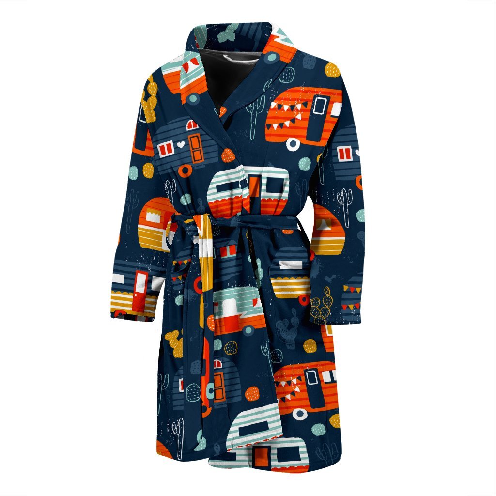 Van Camper Pattern Print Men Long Robe-grizzshop