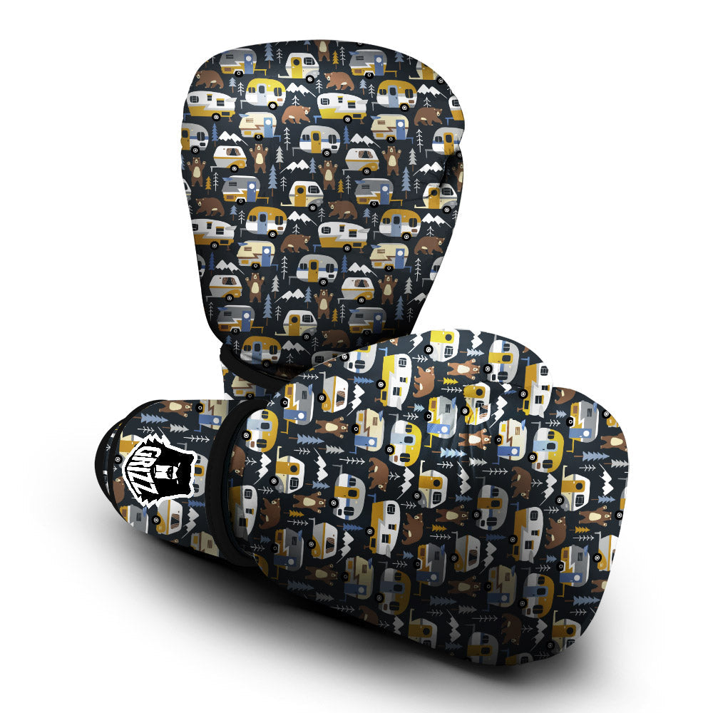 Van Camping Print Pattern Boxing Gloves-grizzshop