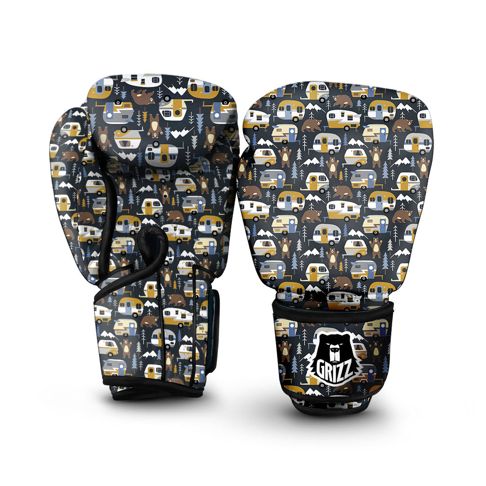 Van Camping Print Pattern Boxing Gloves-grizzshop