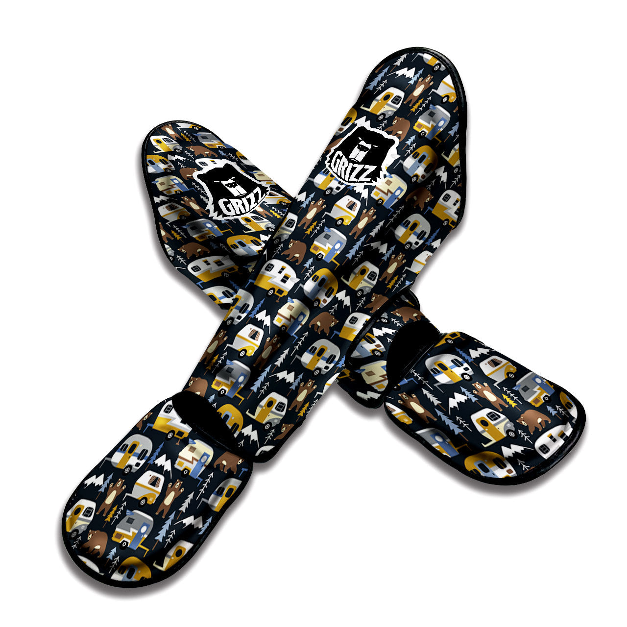 Van Camping Print Pattern Muay Thai Shin Guards-grizzshop