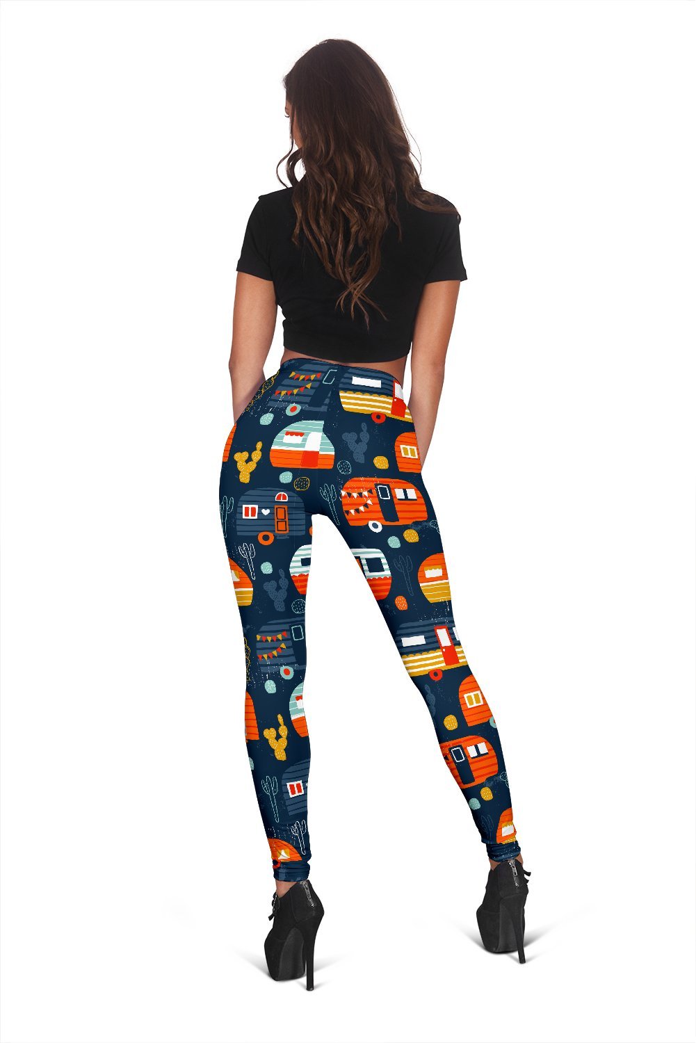 Van Camper Pattern Print Women Leggings-grizzshop
