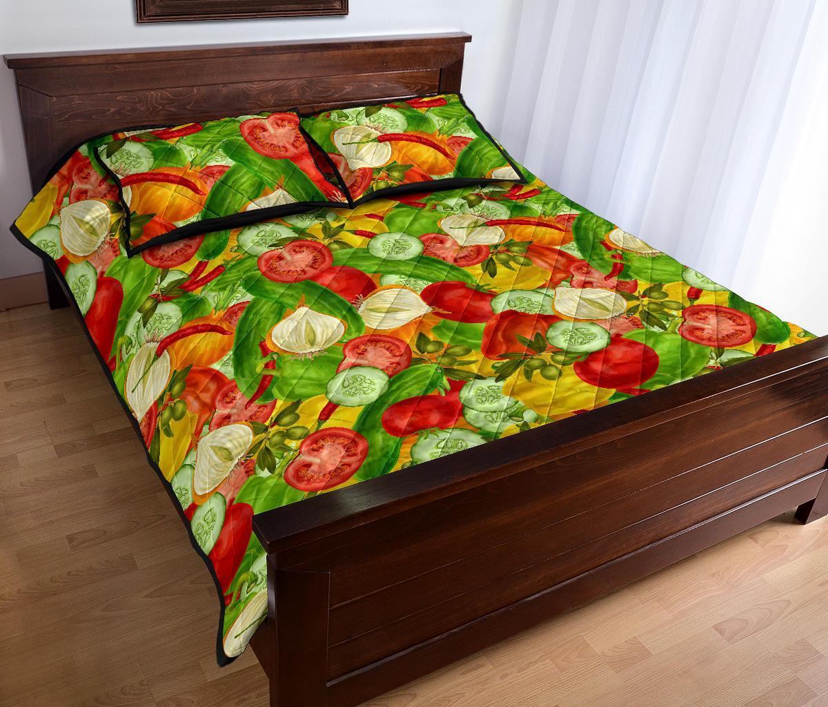 Vegan Colorful Pattern Print Bed Set Quilt-grizzshop