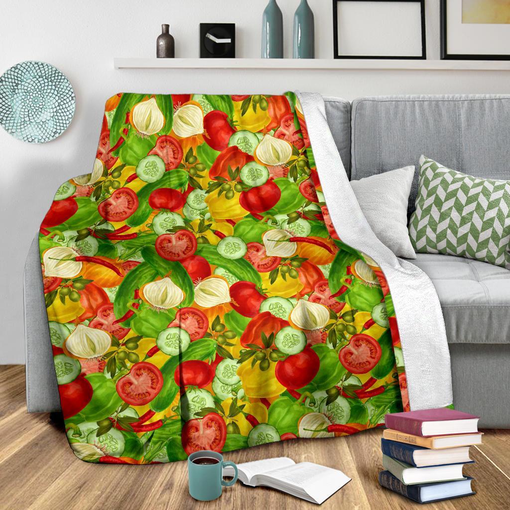 Vegan Colorful Pattern Print Blanket-grizzshop