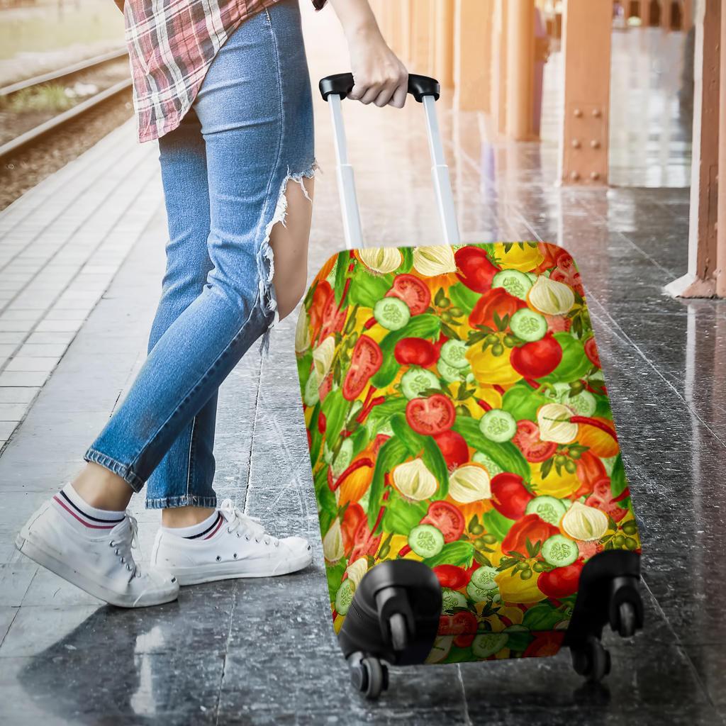 Vegan Colorful Pattern Print Luggage Cover Protector-grizzshop