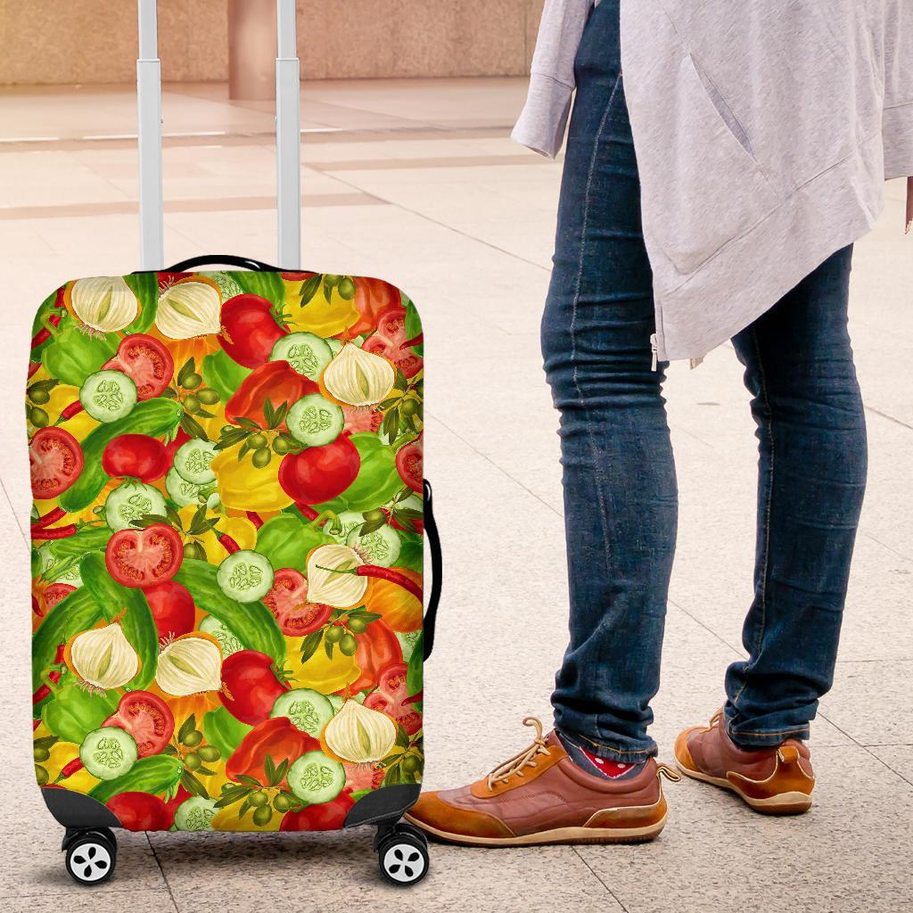 Vegan Colorful Pattern Print Luggage Cover Protector-grizzshop