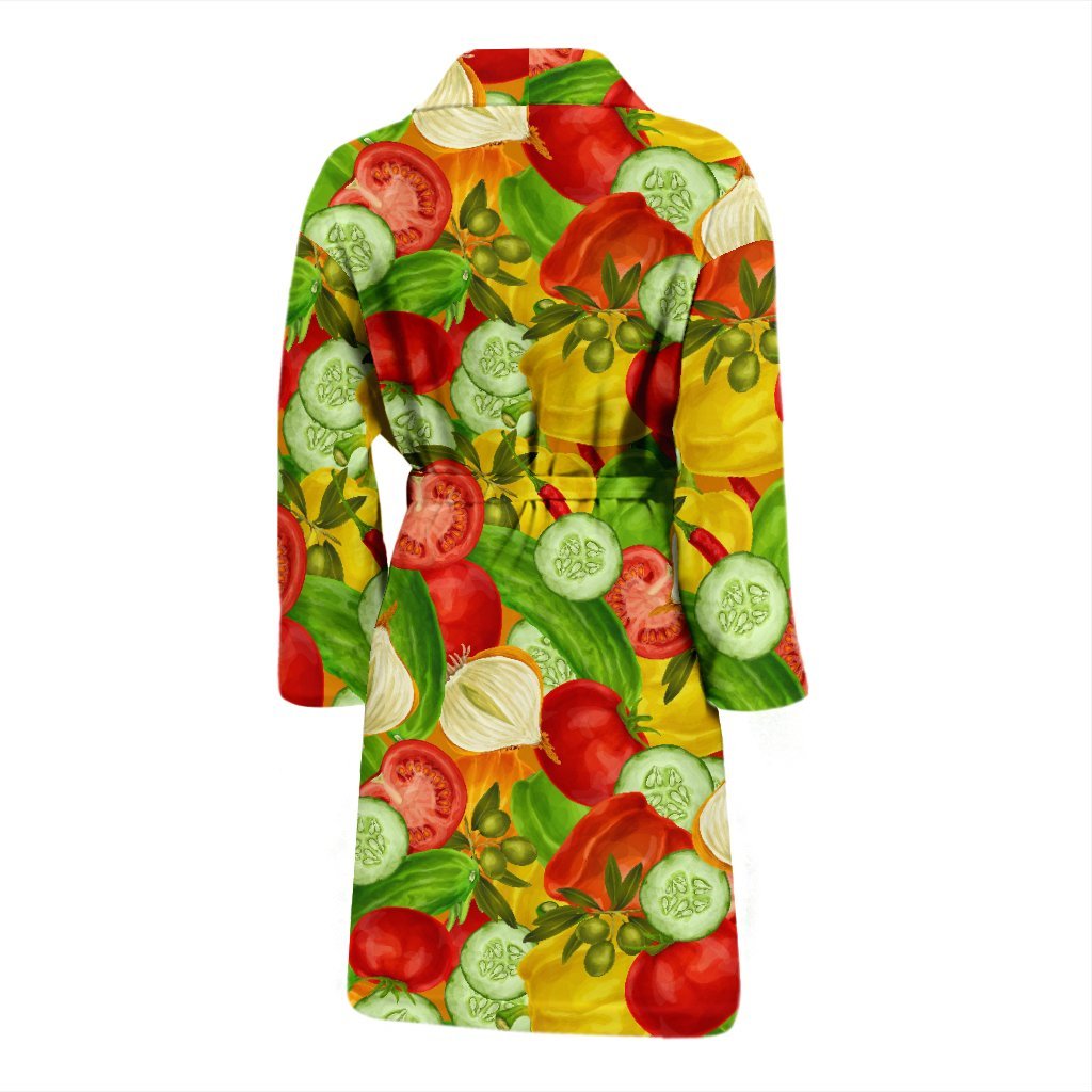 Vegan Colorful Pattern Print Men Long Robe-grizzshop