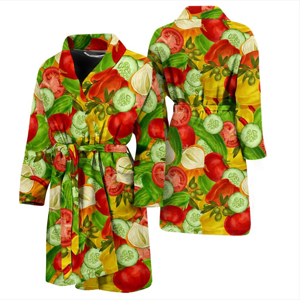 Vegan Colorful Pattern Print Men Long Robe-grizzshop
