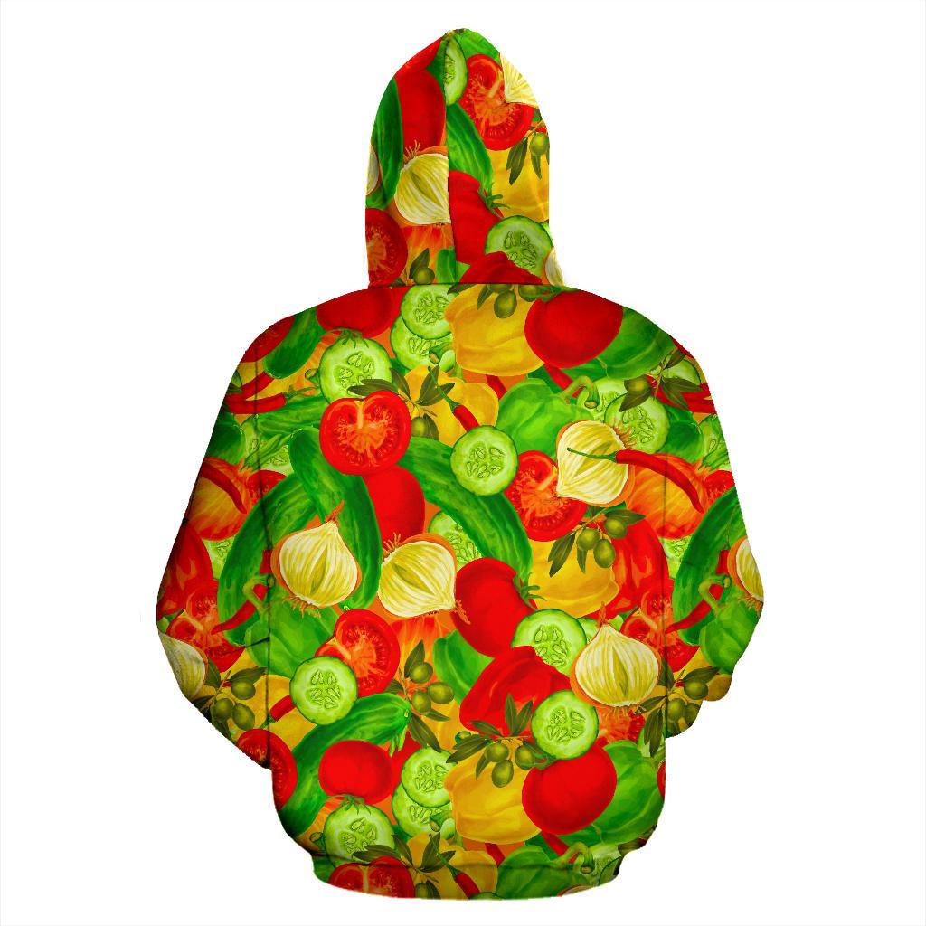 Vegan Colorful Pattern Print Men Women Pullover Hoodie-grizzshop