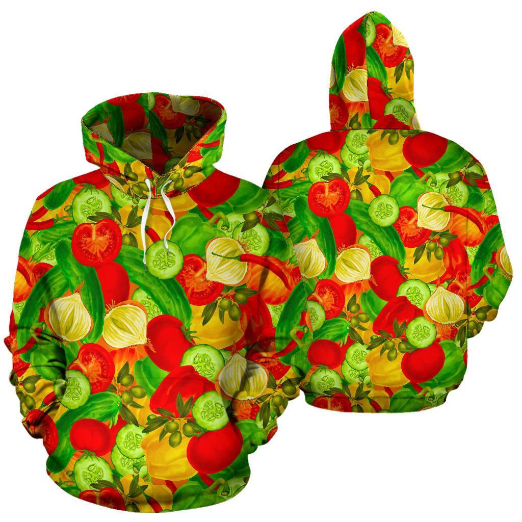 Vegan Colorful Pattern Print Men Women Pullover Hoodie-grizzshop