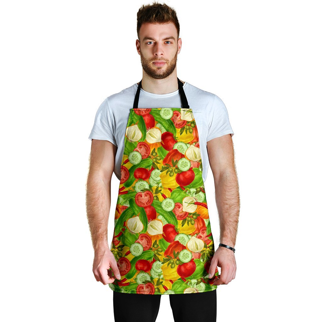 Vegan Colorful Pattern Print Men's Apron-grizzshop