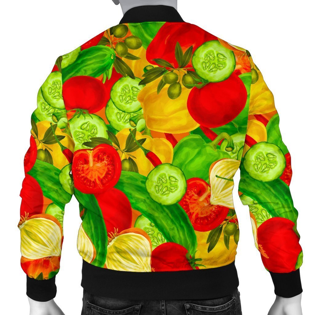 Vegan Colorful Pattern Print Men's Bomber Jacket-grizzshop