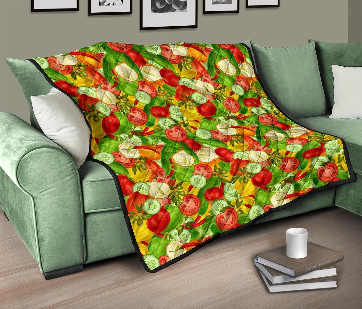 Vegan Colorful Pattern Print Quilt-grizzshop