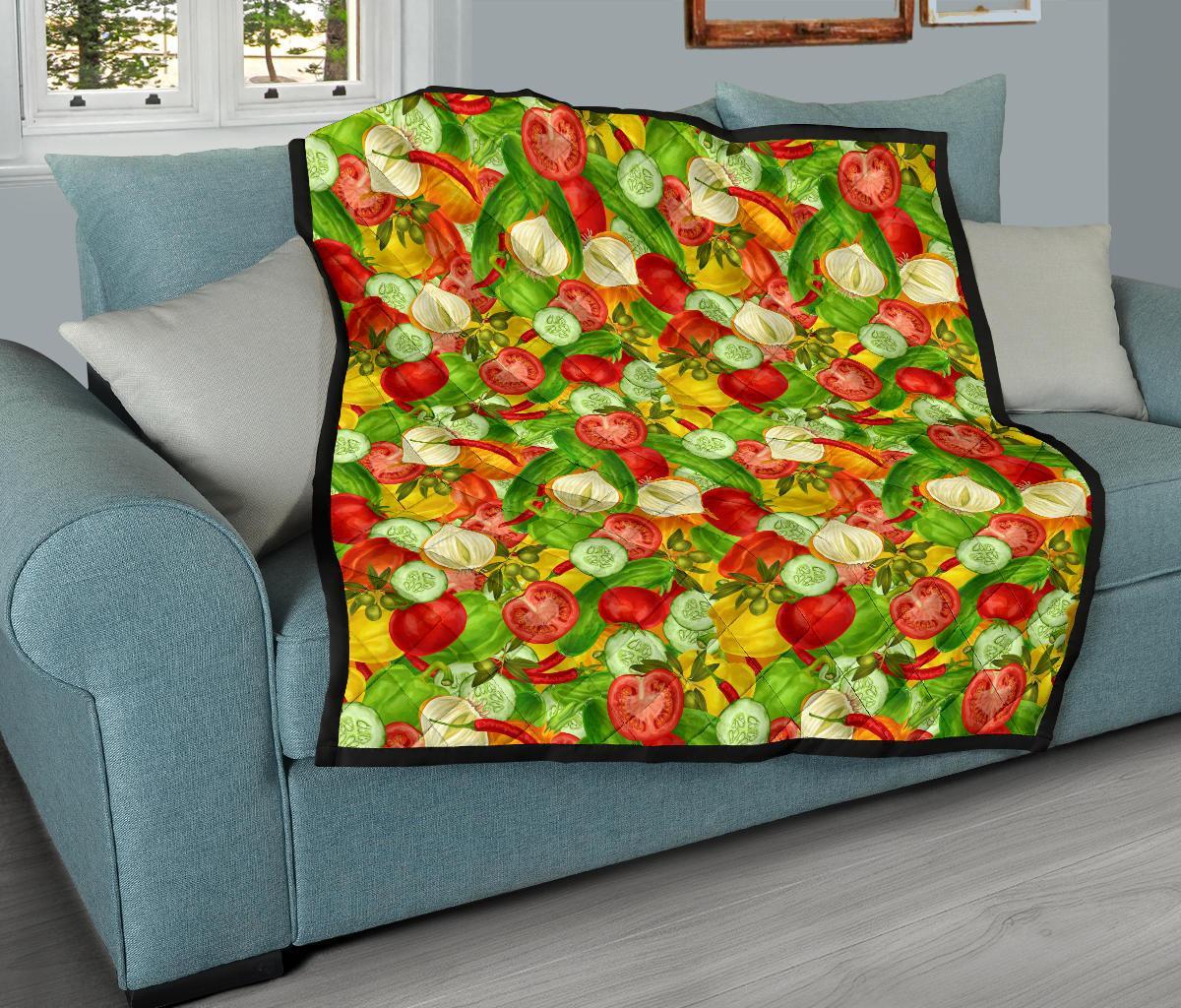 Vegan Colorful Pattern Print Quilt-grizzshop