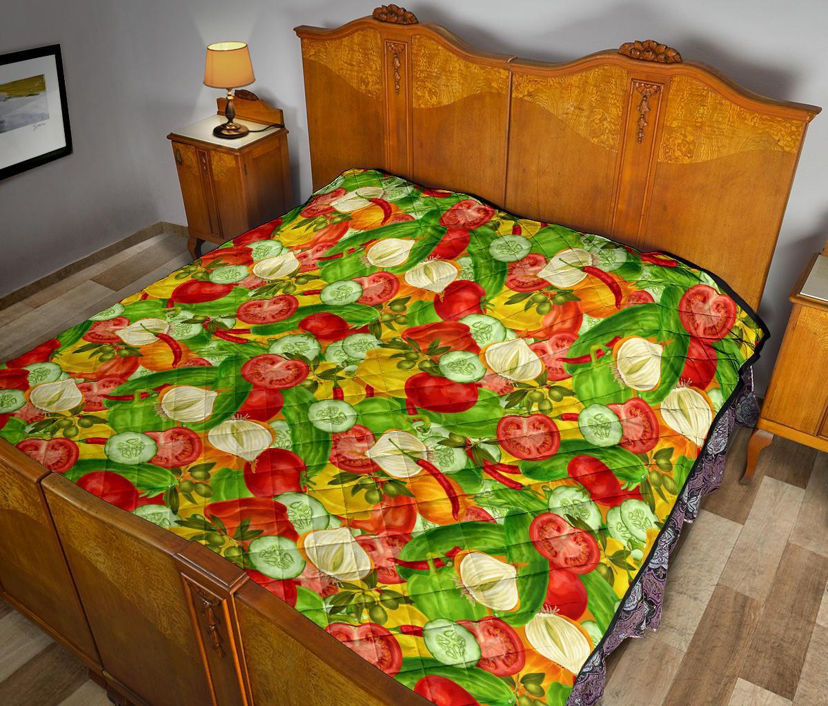 Vegan Colorful Pattern Print Quilt-grizzshop