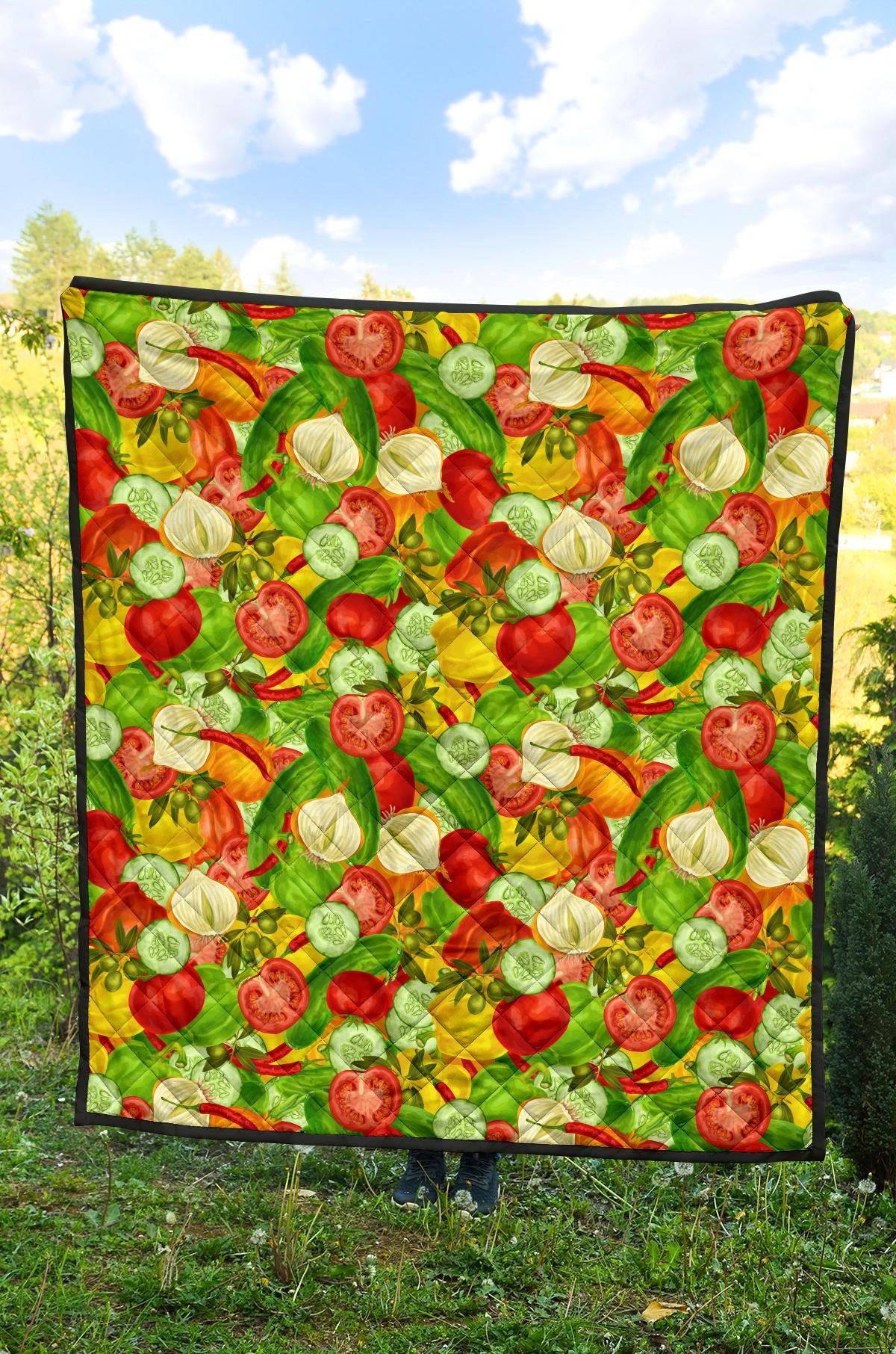 Vegan Colorful Pattern Print Quilt-grizzshop
