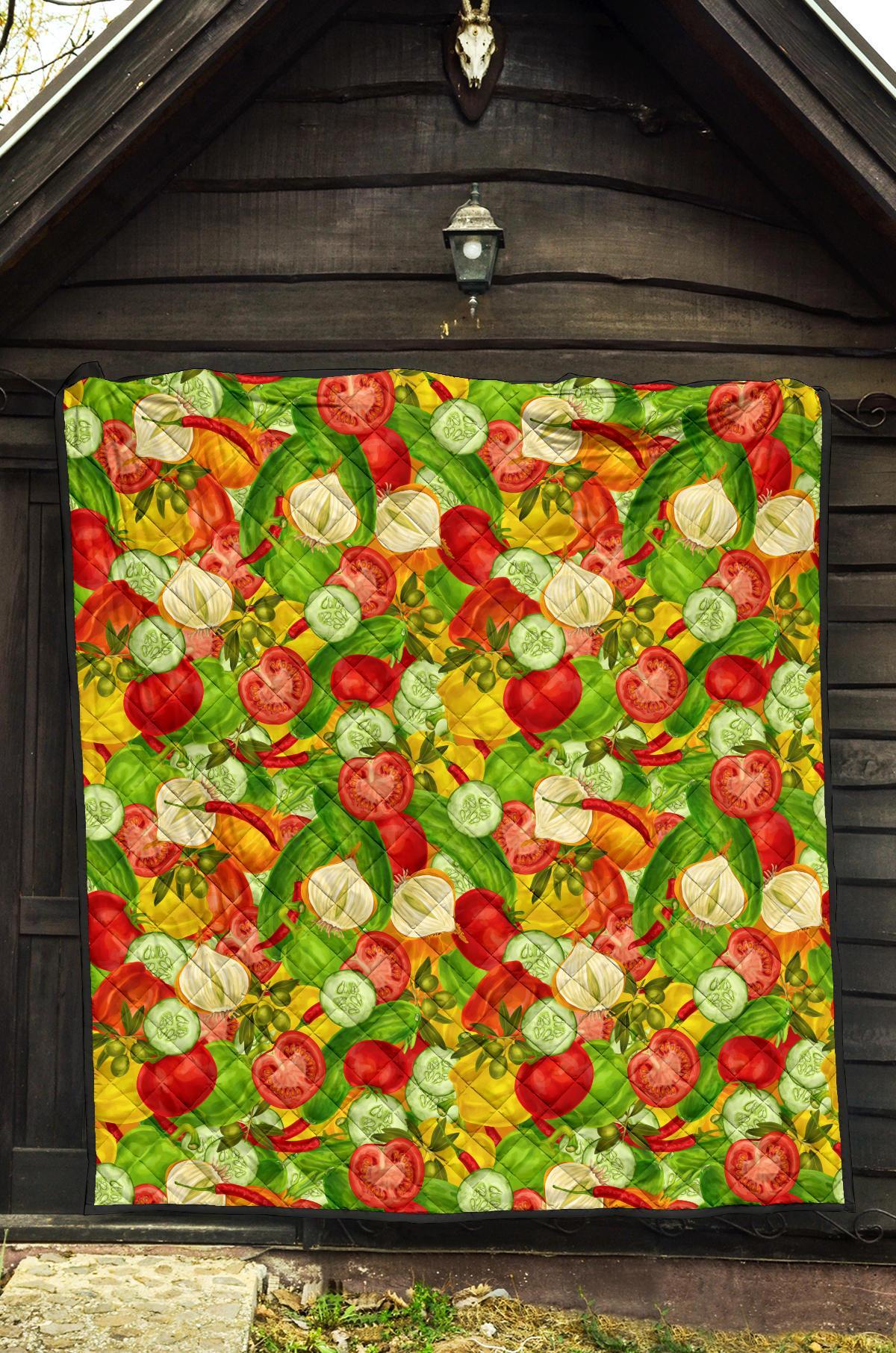 Vegan Colorful Pattern Print Quilt-grizzshop
