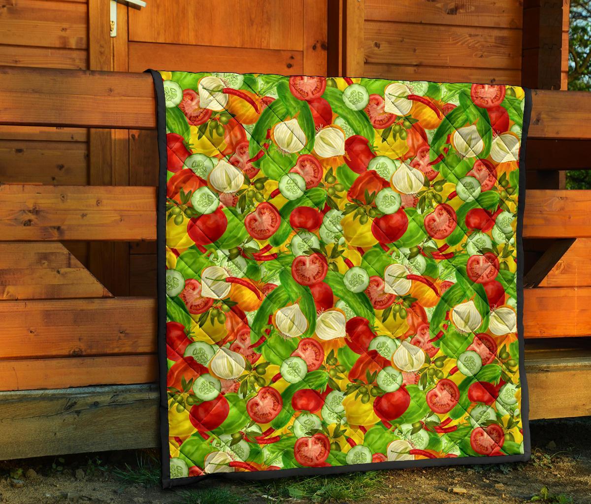 Vegan Colorful Pattern Print Quilt-grizzshop