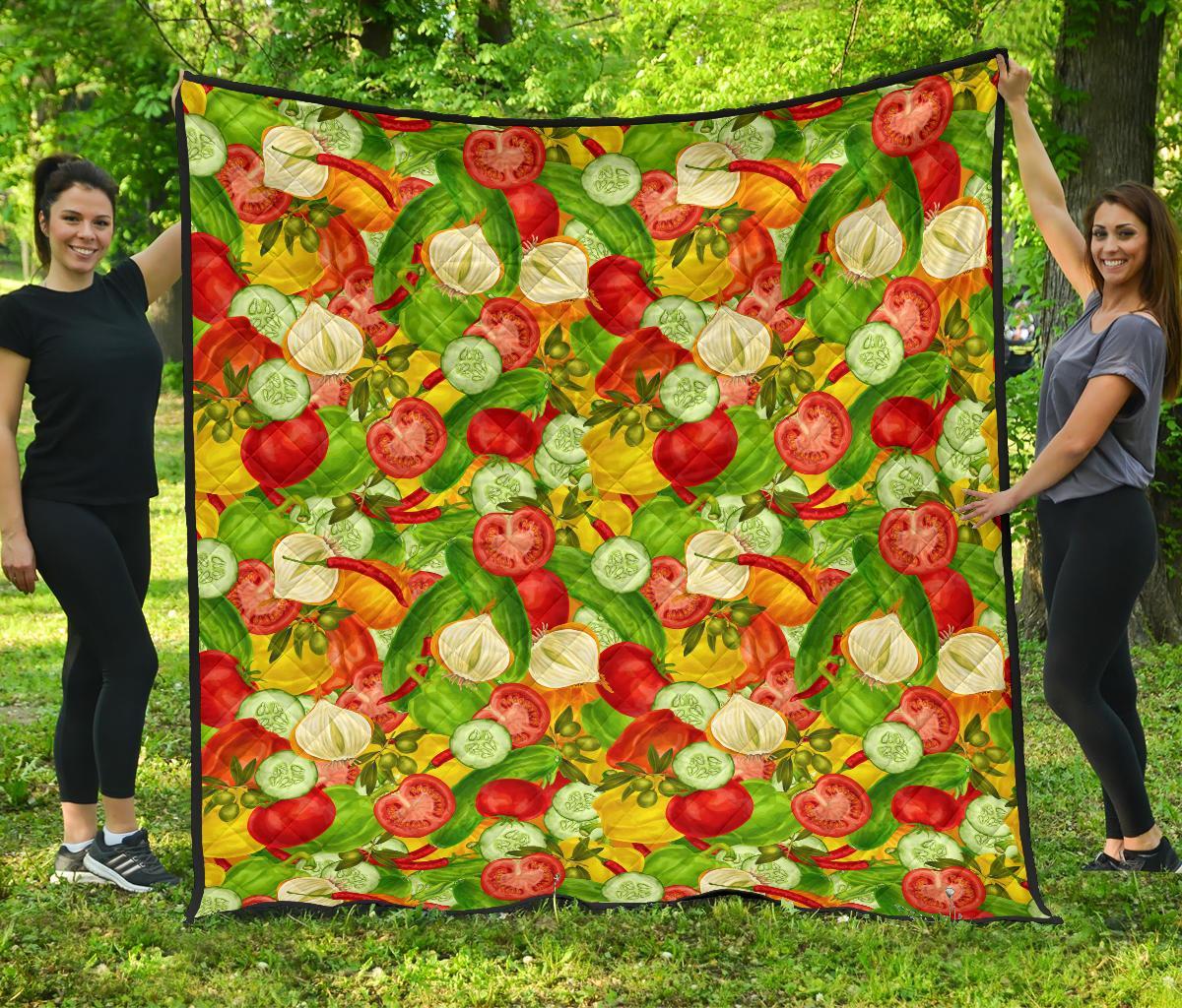 Vegan Colorful Pattern Print Quilt-grizzshop