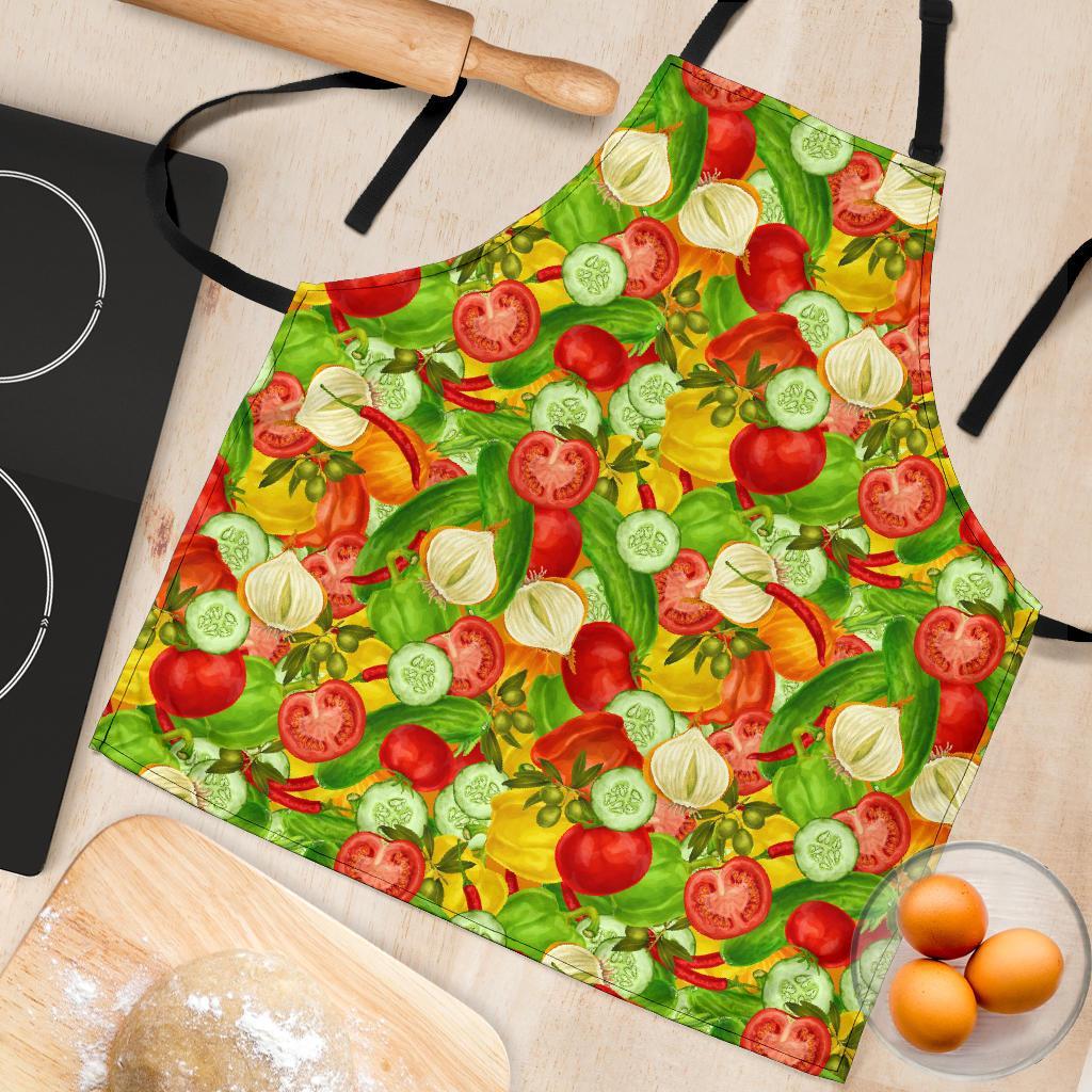 Vegan Colorful Pattern Print Women's Apron-grizzshop