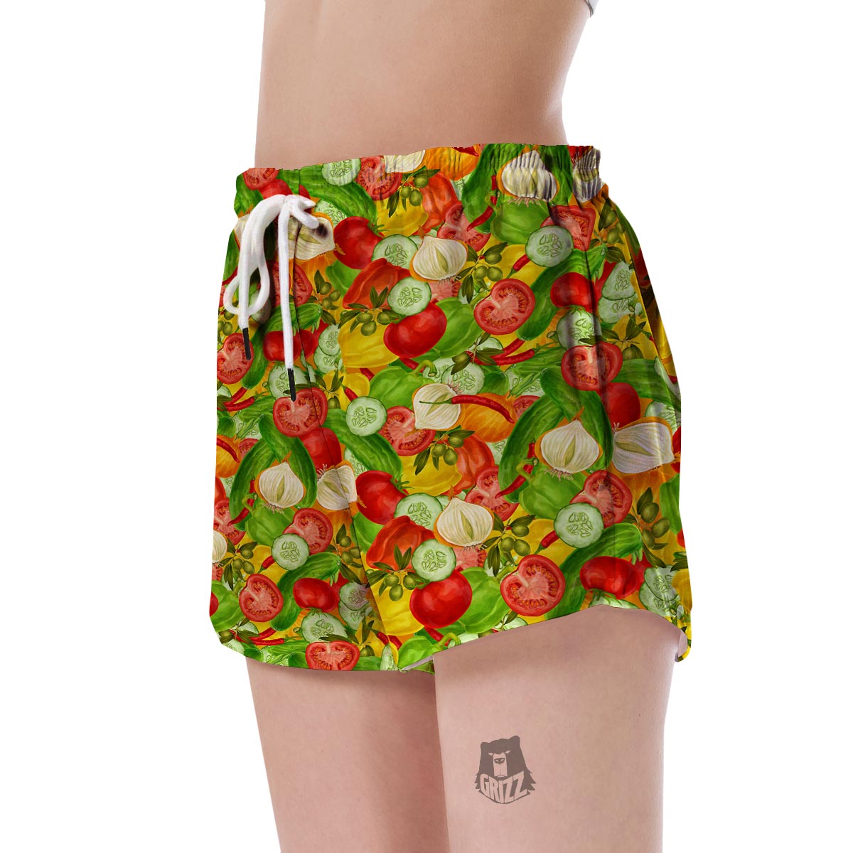 Vegan Colorful Pattern Print Women's Shorts-grizzshop