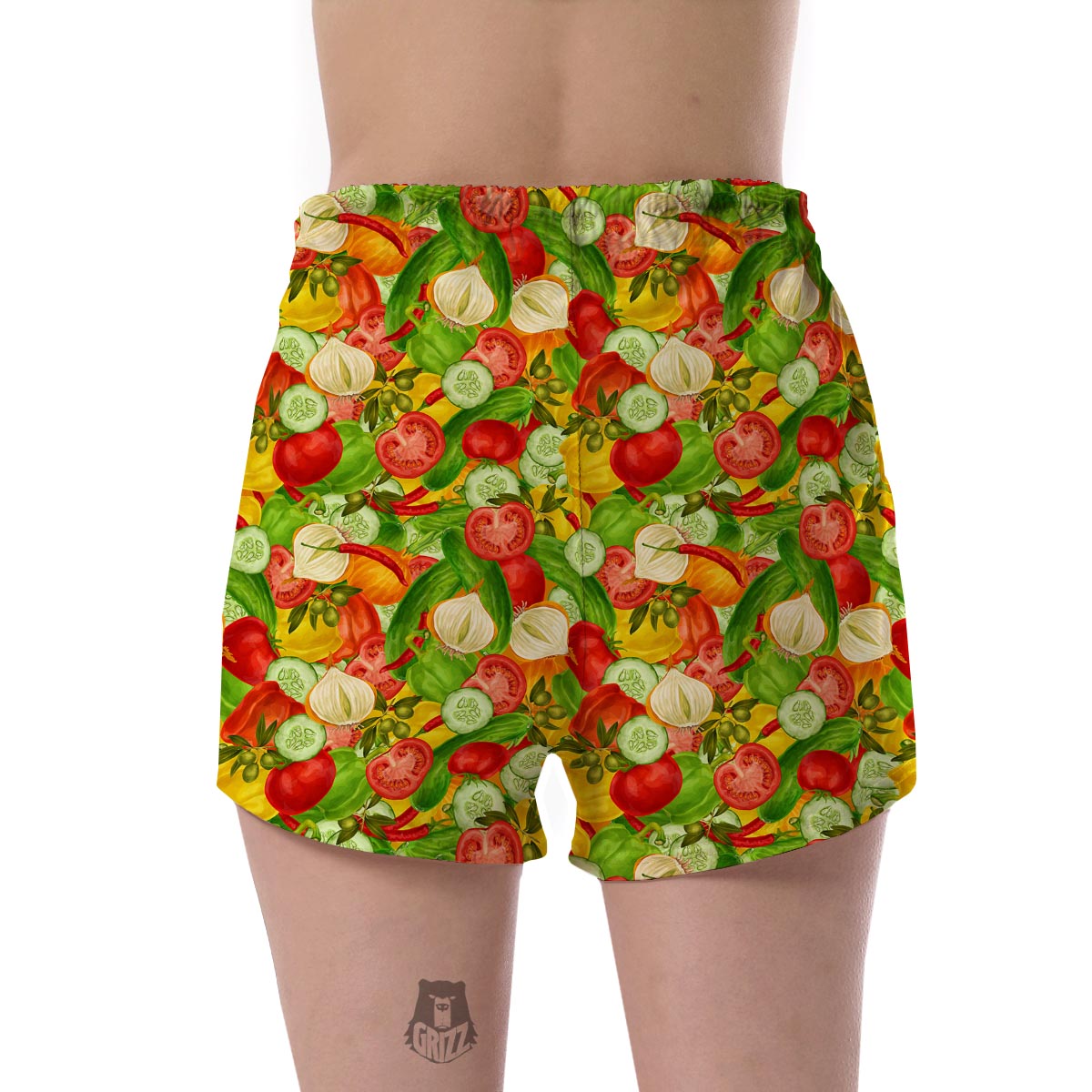 Vegan Colorful Pattern Print Women's Shorts-grizzshop
