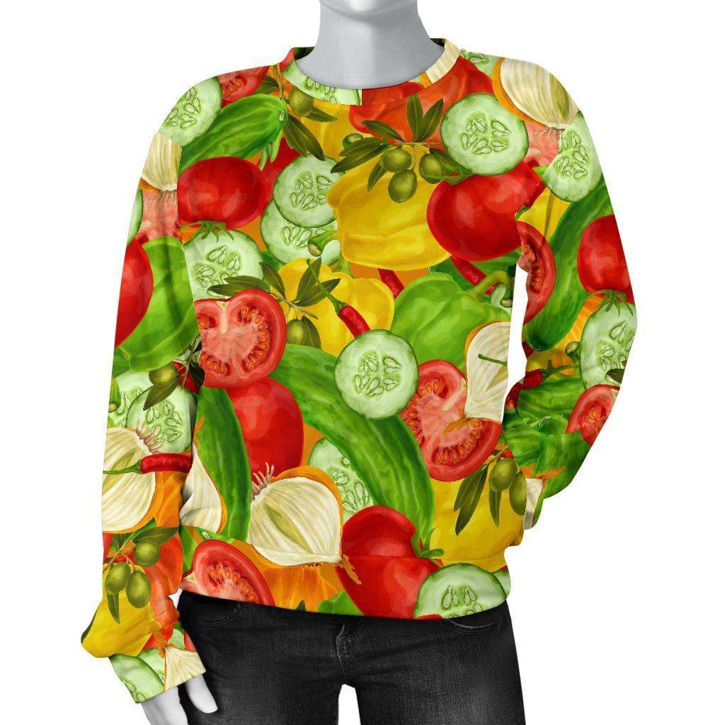Vegan Colorful Pattern Print Women's Sweatshirt-grizzshop