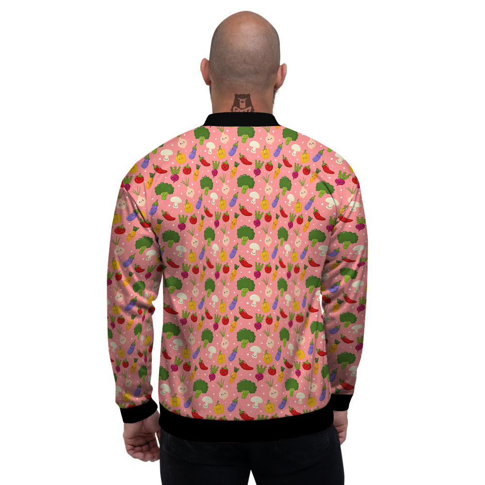 Vegan Cute Print Pattern Men's Bomber Jacket-grizzshop