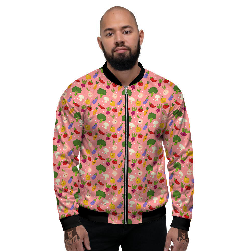 Vegan Cute Print Pattern Men's Bomber Jacket-grizzshop