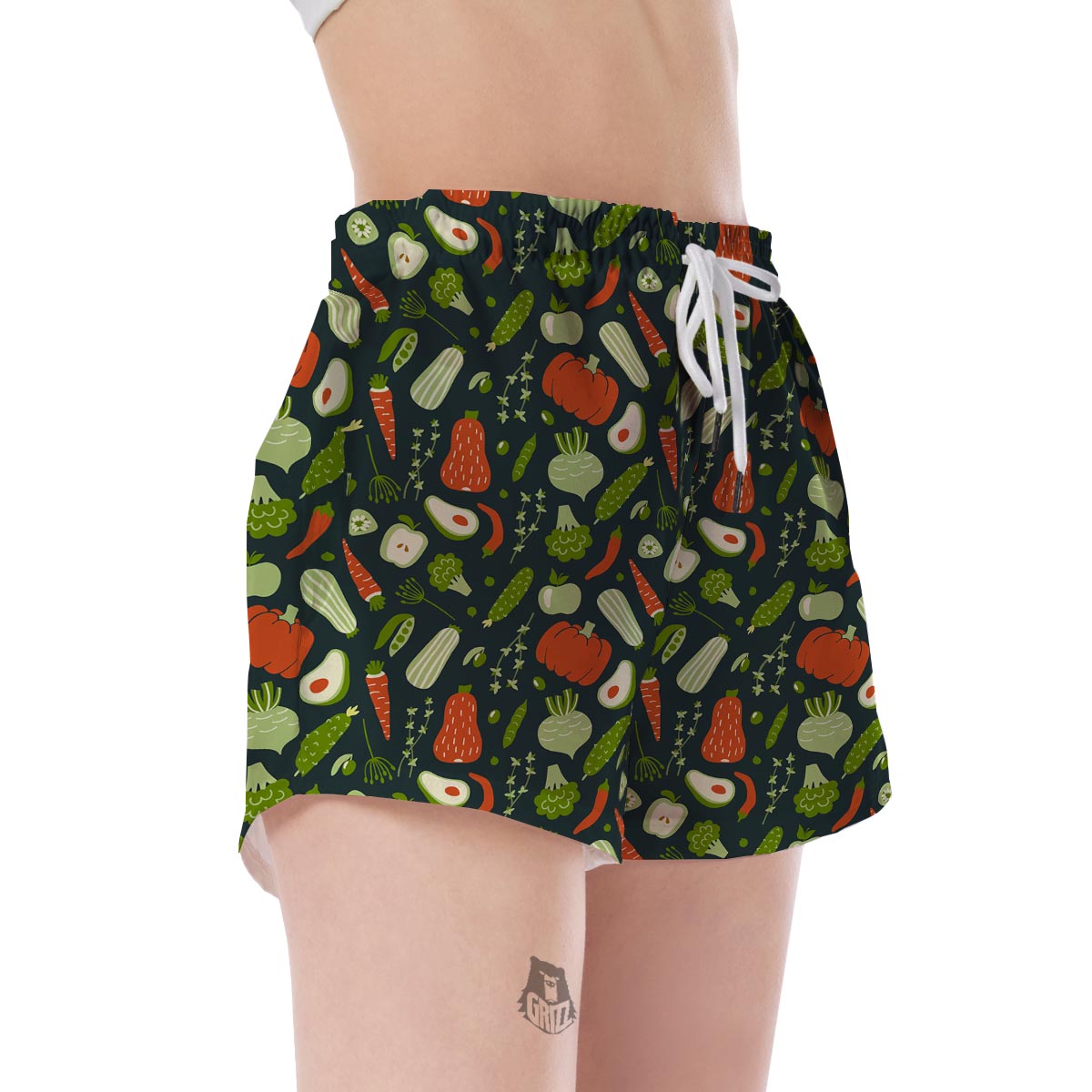 Vegan Pattern Print Women's Shorts-grizzshop