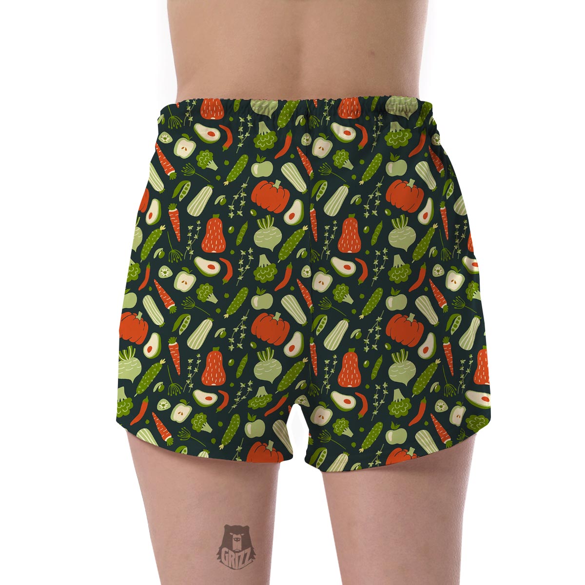Vegan Pattern Print Women's Shorts-grizzshop