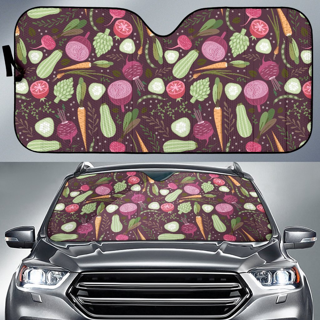 Vegan Print Pattern Car Sun Shade-grizzshop