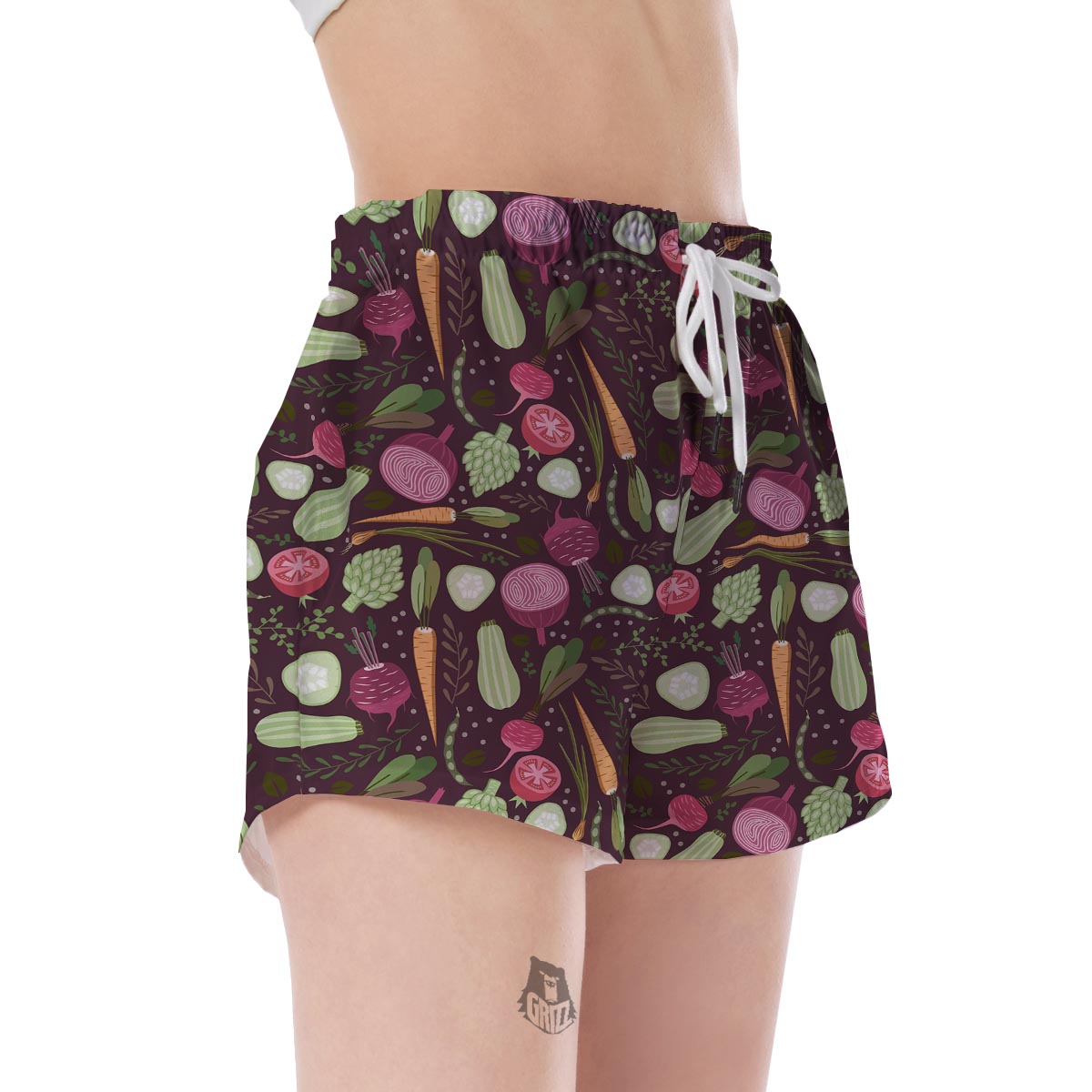 Vegan Print Pattern Women's Shorts-grizzshop