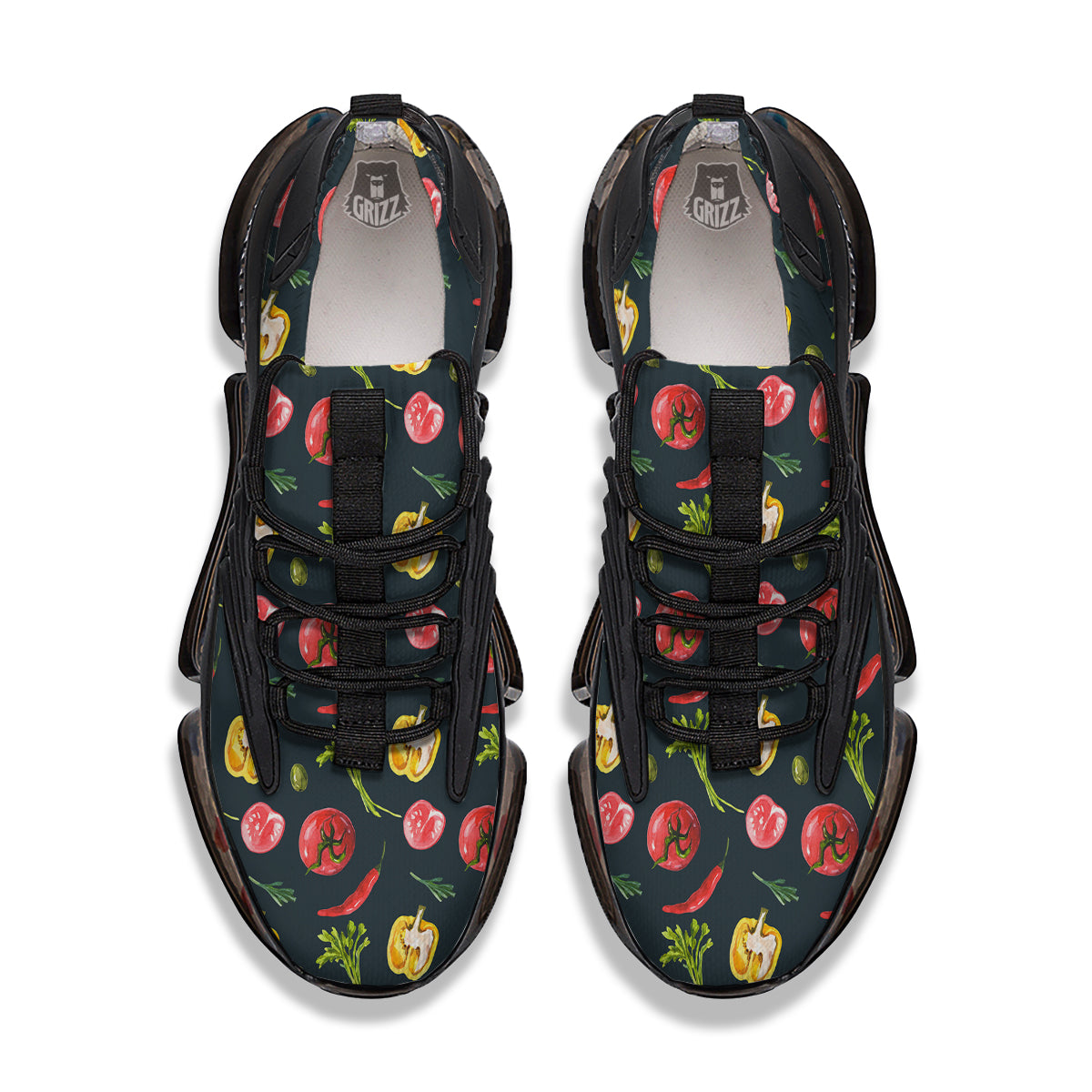 Vegan Watercolor Print Pattern Black Gym Shoes-grizzshop