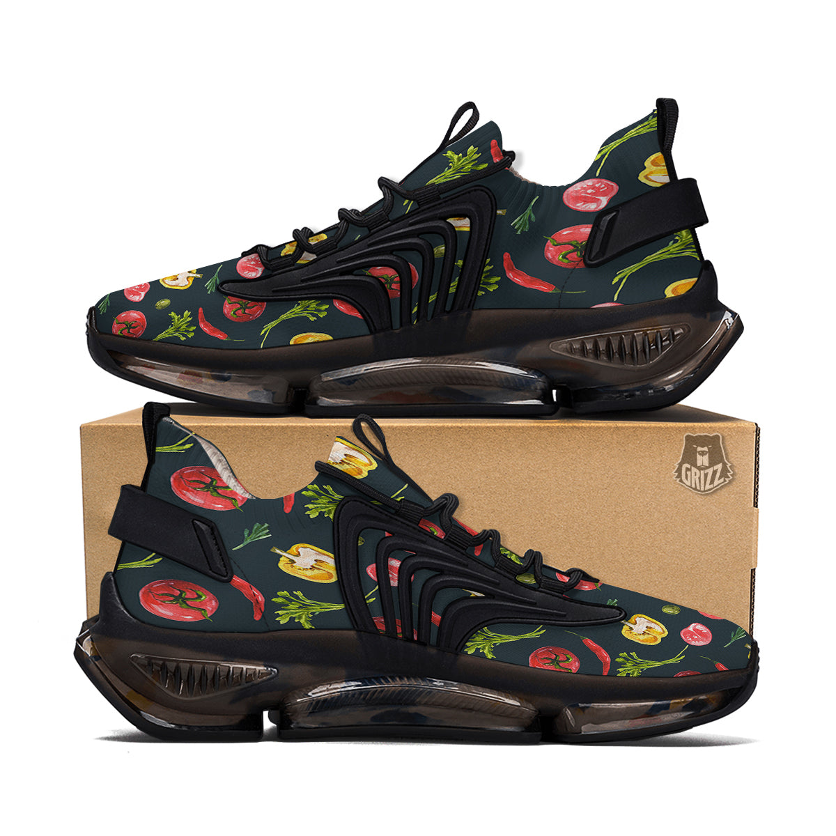 Vegan Watercolor Print Pattern Black Gym Shoes-grizzshop