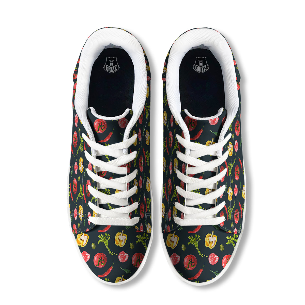Vegan Watercolor Print Pattern White Low Top Sneakers-grizzshop