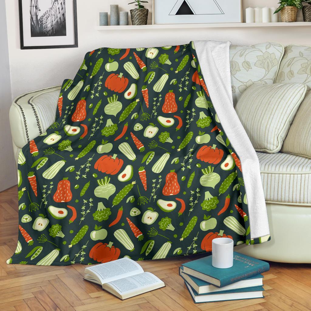 Vegan Pattern Print Blanket-grizzshop