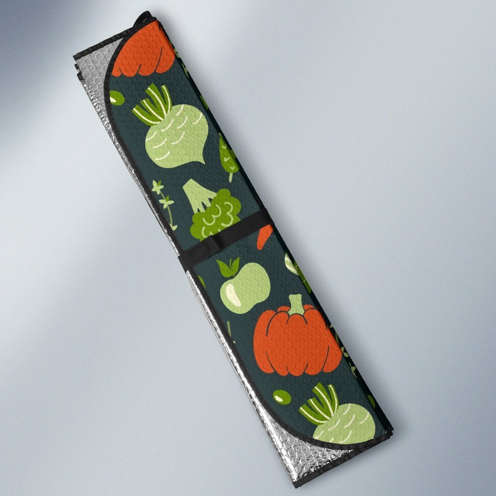 Vegan Pattern Print Car Sun Shade-grizzshop