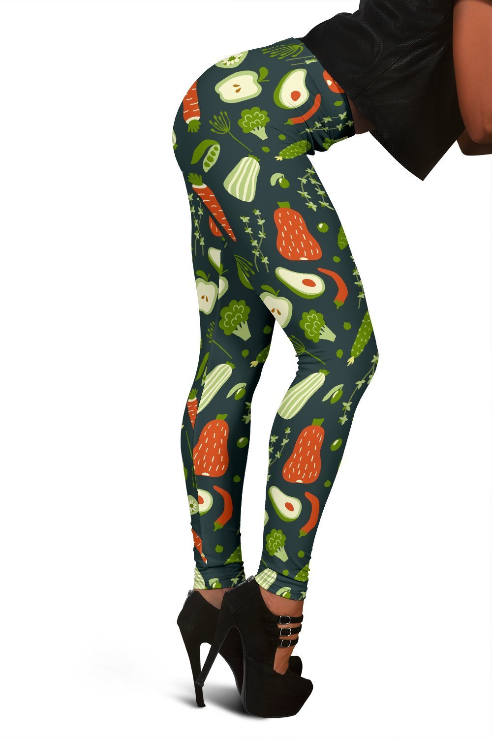 Vegan Pattern Print Women Leggings-grizzshop