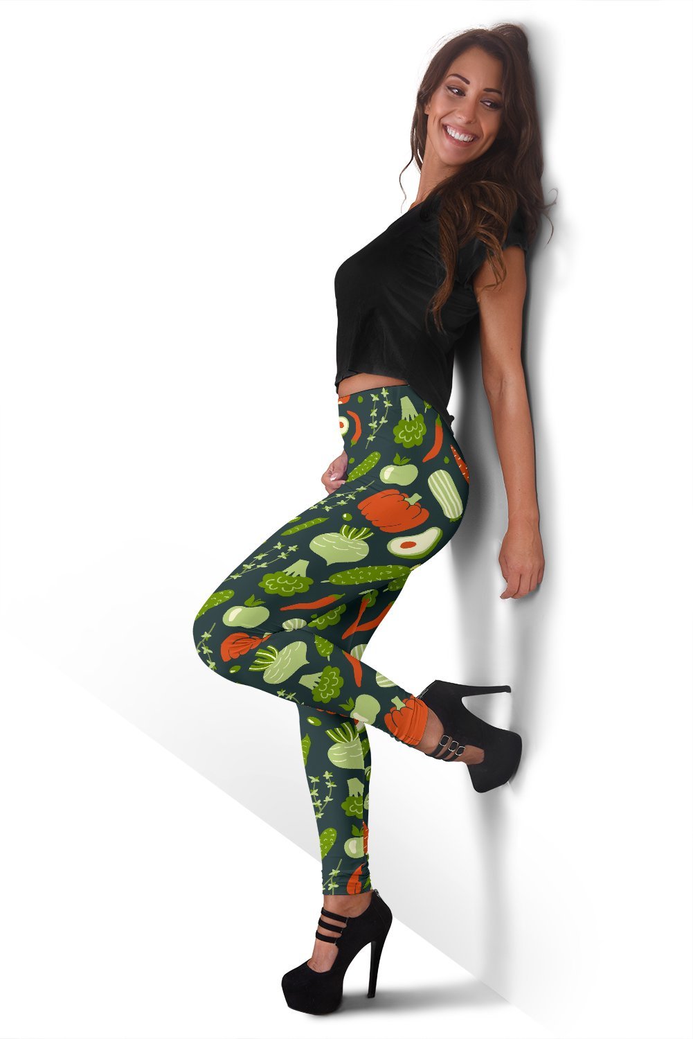 Vegan Pattern Print Women Leggings-grizzshop