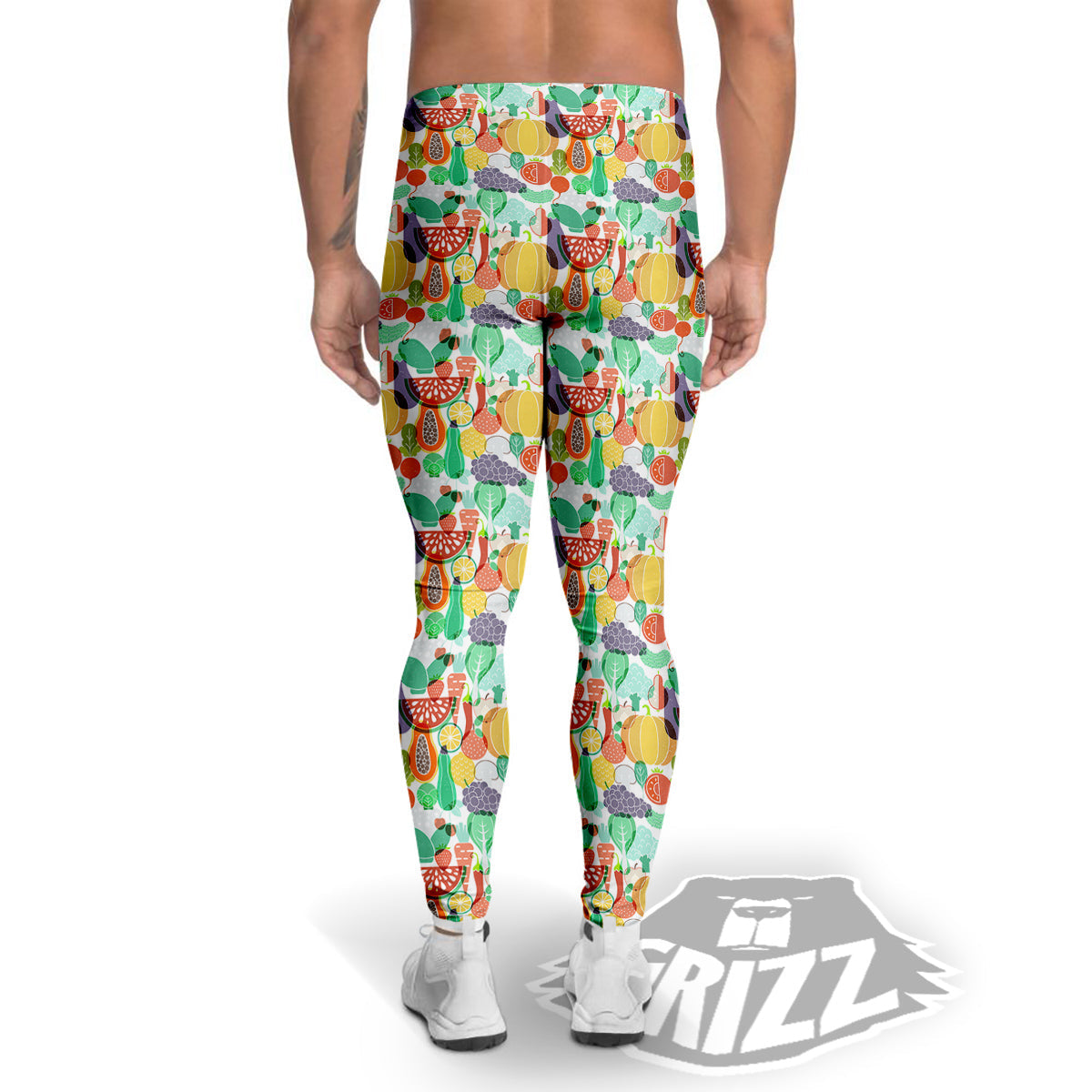 Vegetable Colorful Print Pattern Men's Leggings-grizzshop