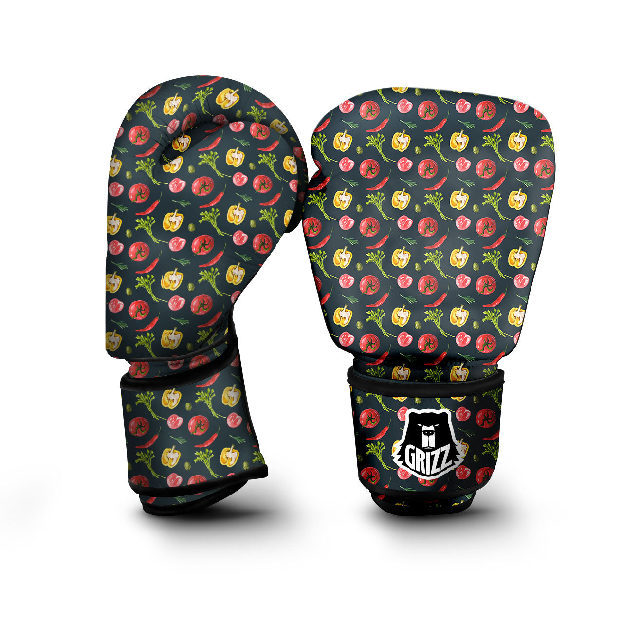 Vegetable Print Pattern Boxing Gloves-grizzshop