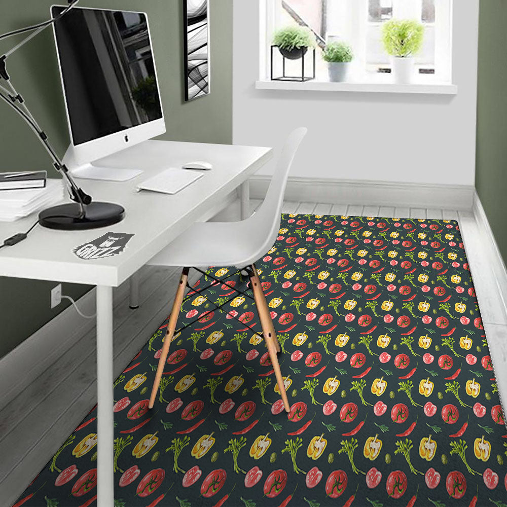 Vegetable Print Pattern Floor Mat-grizzshop