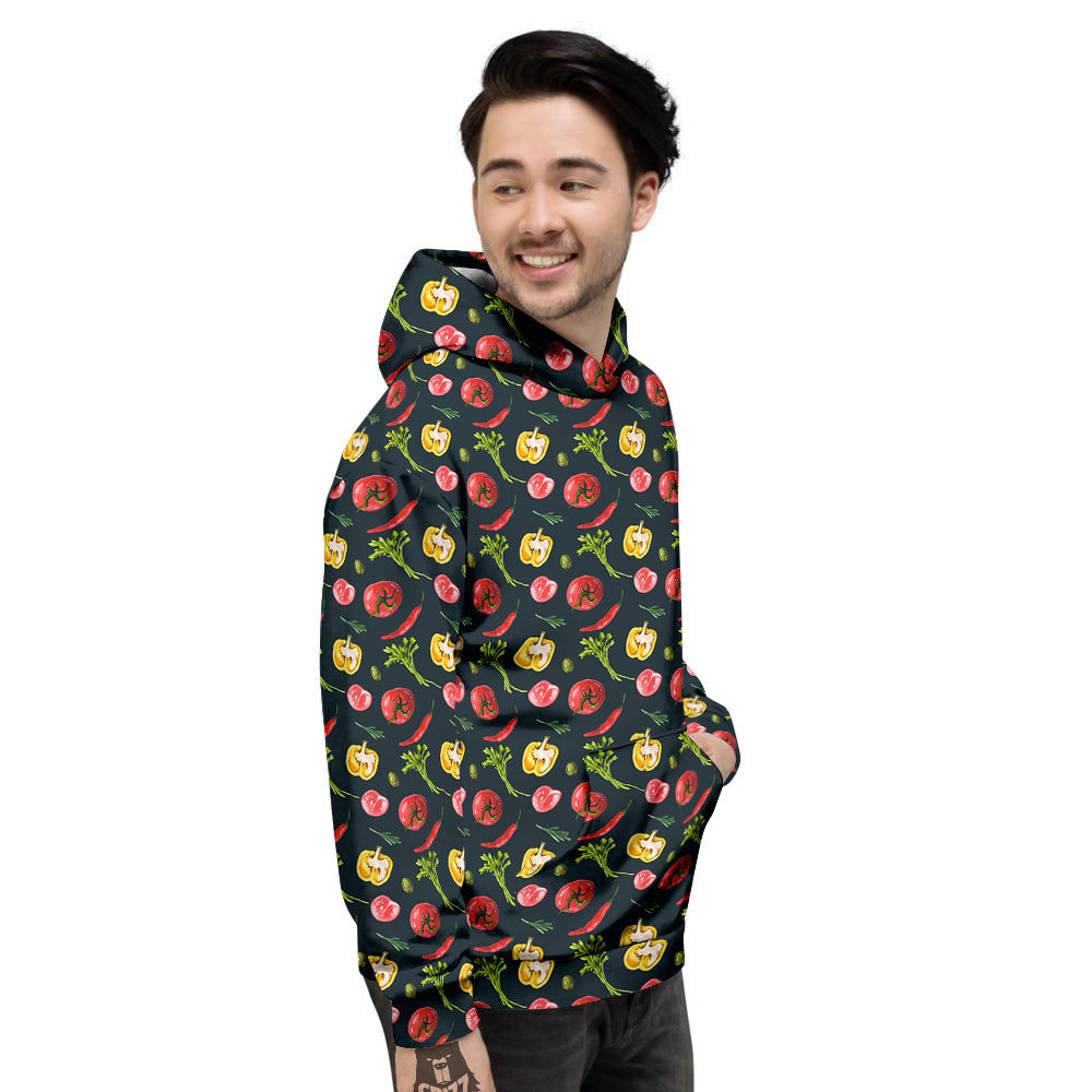 Vegetable Print Pattern Men's Hoodie-grizzshop